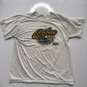 Vintage CEBU Philippines Graphic text T-Shirt Mens medium - Single Stich